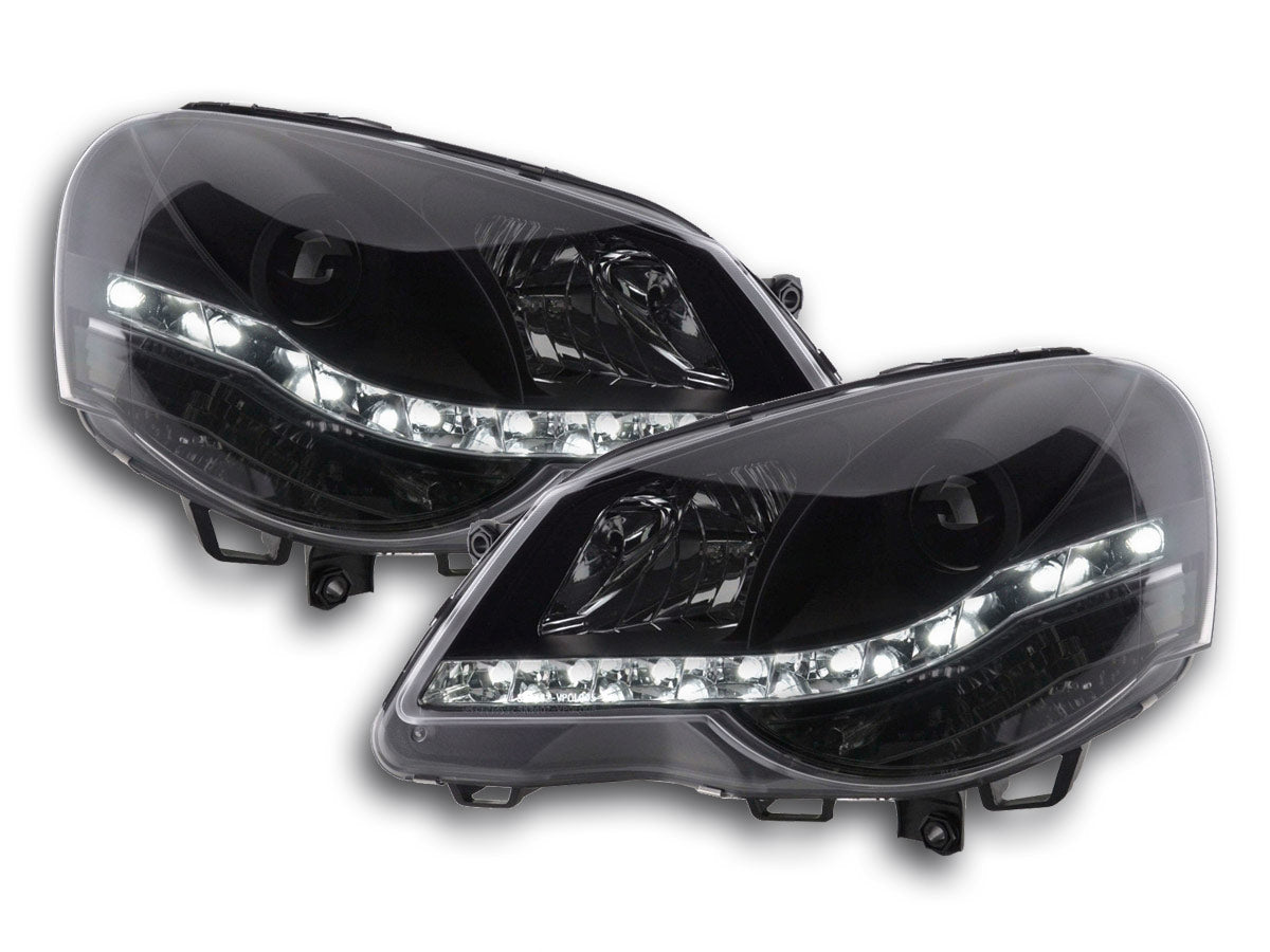 Scheinwerfer Set Daylight LED Tagfahrlicht VW Polo 4 9N3 schwarz