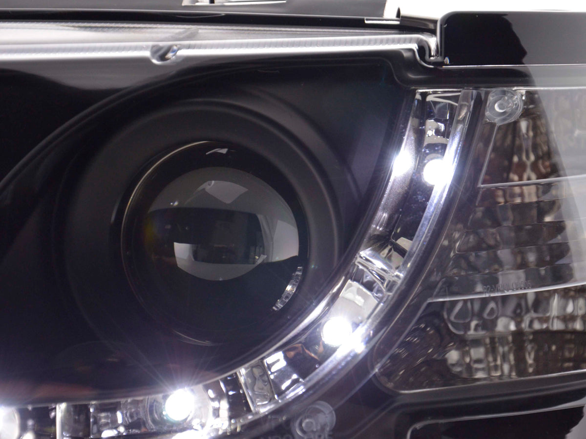 Scheinwerfer Set Daylight LED TFL-Optik VW Polo Typ 6N Bj. 94-99 schwarz