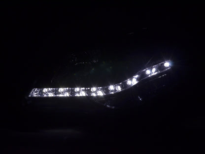 Scheinwerfer Set Daylight LED TFL-Optik VW Polo Typ 9N3 Bj. 05-09 schwarz für Rechtslenker