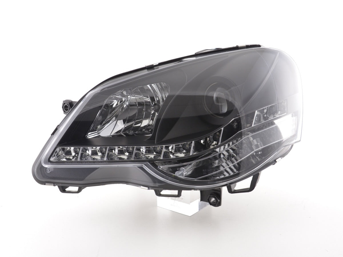 Scheinwerfer Set Daylight LED TFL-Optik VW Polo Typ 9N3 Bj. 05-09 schwarz für Rechtslenker