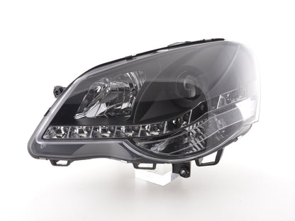 Scheinwerfer Set Daylight LED TFL-Optik VW Polo Typ 9N3 Bj. 05-09 schwarz für Rechtslenker