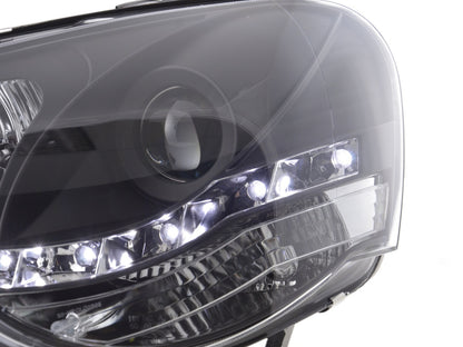 Scheinwerfer Set Daylight LED TFL-Optik VW Polo Typ 9N3 Bj. 05-09 schwarz für Rechtslenker