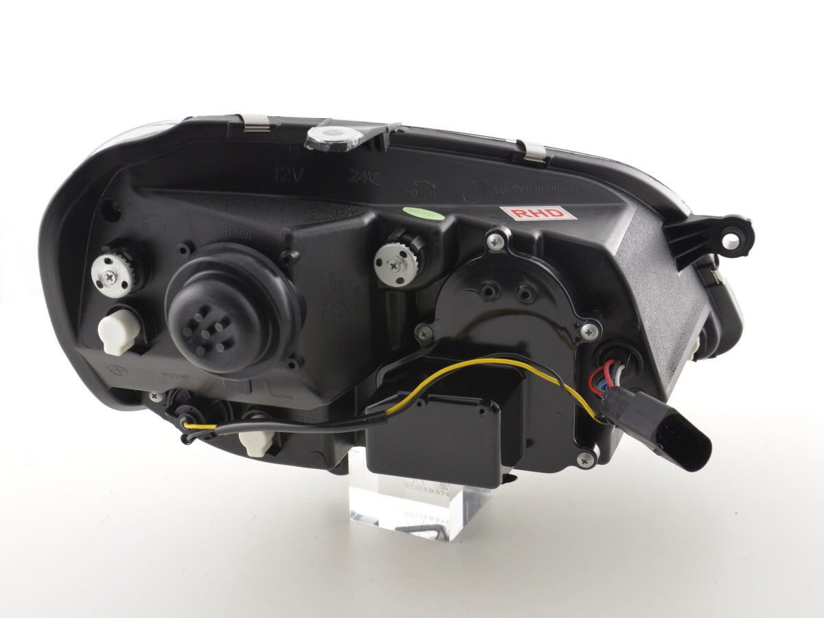 Scheinwerfer Set Daylight LED TFL-Optik VW Polo Typ 9N3 Bj. 05-09 schwarz für Rechtslenker