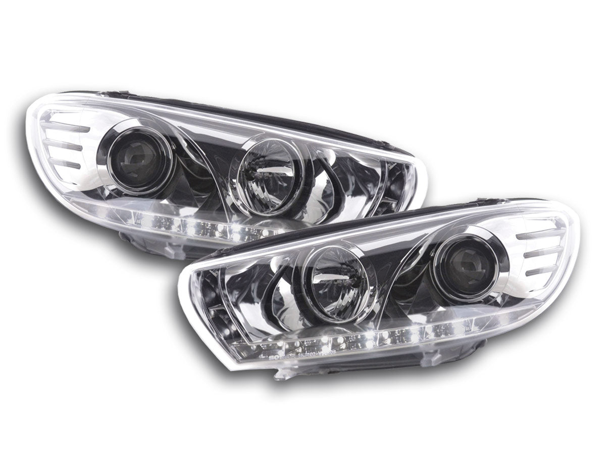Scheinwerfer Set Daylight LED TFL-Optik VW Scirocco 3 Typ 13 Bj. 08- chrom