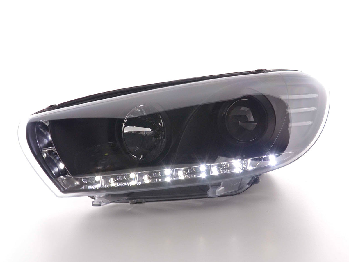 Scheinwerfer Set Daylight LED TFL-Optik VW Scirocco 3 Typ 13 Bj. 08- schwarz