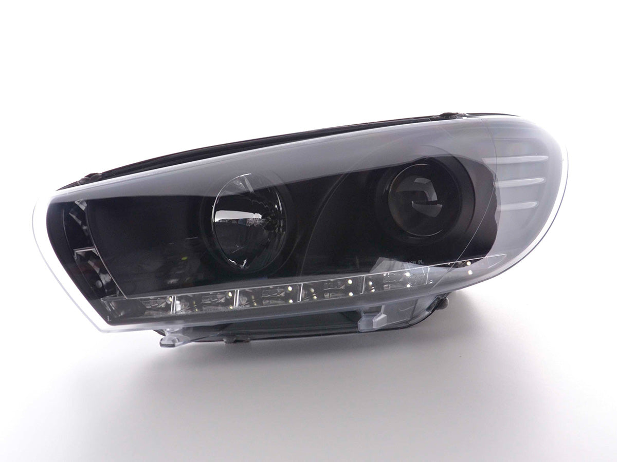 Scheinwerfer Set Daylight LED TFL-Optik VW Scirocco 3 Typ 13 Bj. 08- schwarz