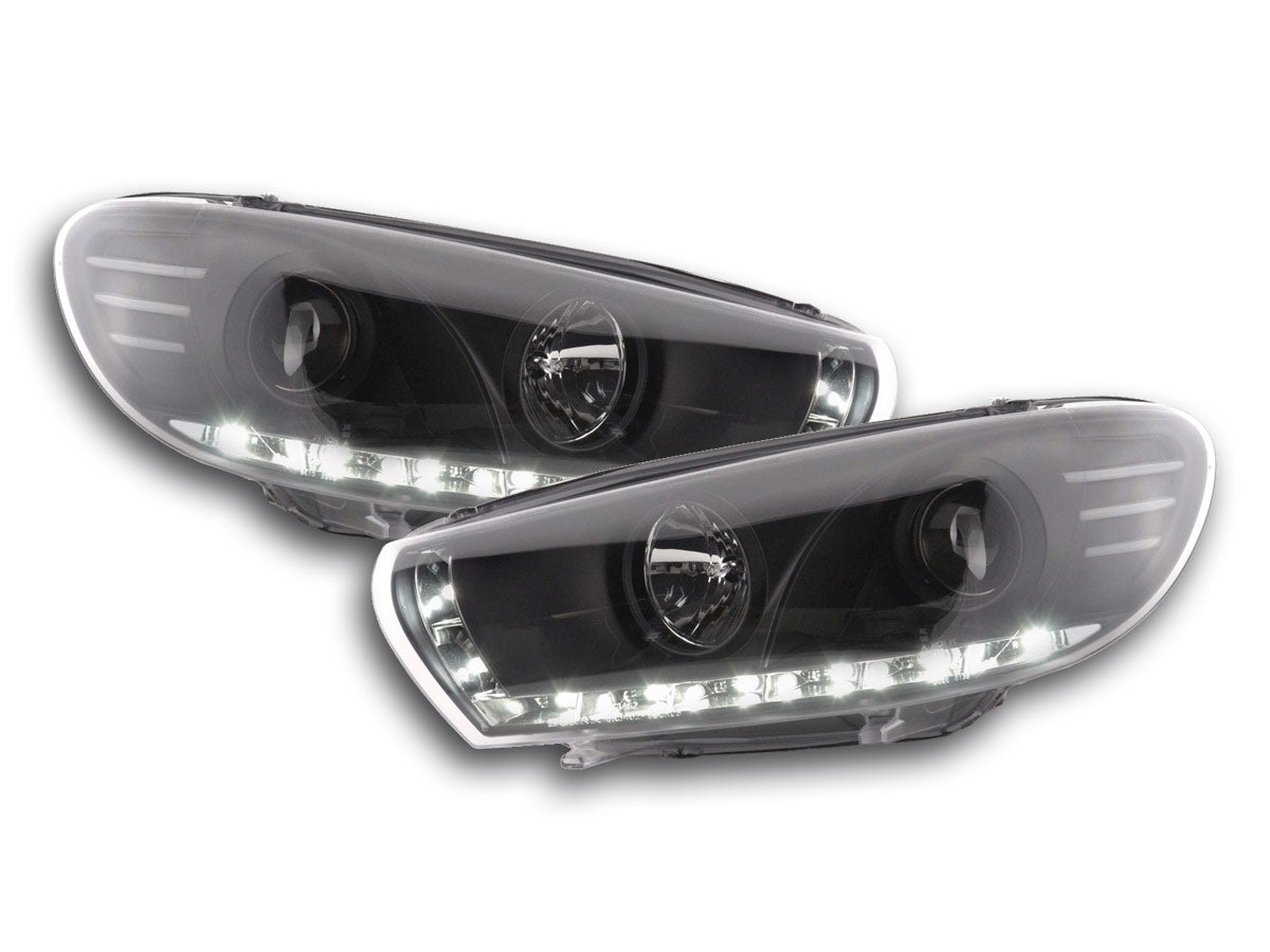 Scheinwerfer Set Daylight LED Tagfahrlicht VW Scirocco 3 Typ 13 schwarz