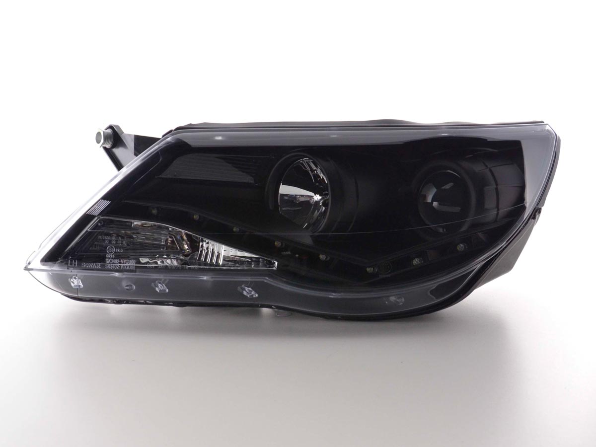 Scheinwerfer Set Daylight LED Tagfahrlicht VW Tiguan Bj. 07-11 schwarz