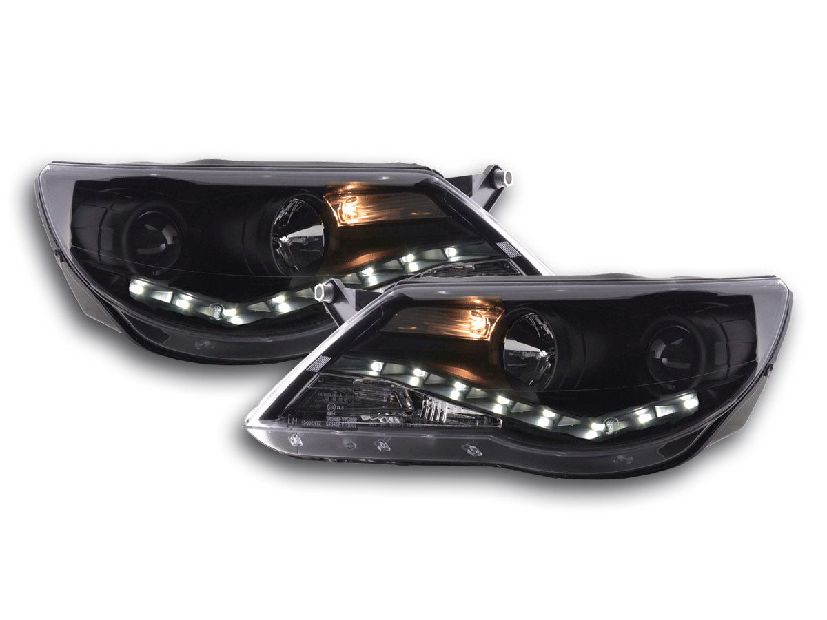 Scheinwerfer Set Daylight LED Tagfahrlicht VW Tiguan Bj. 07-11 schwarz