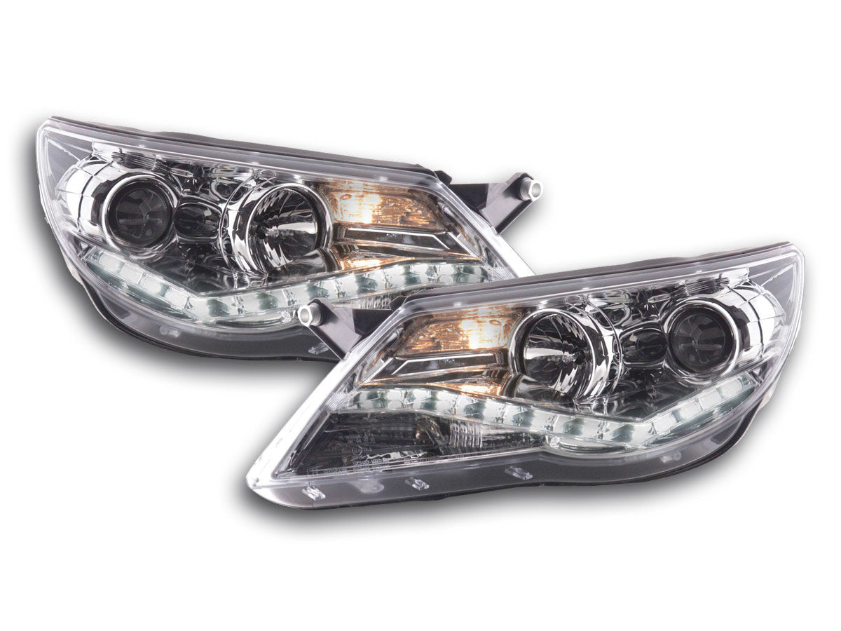 Scheinwerfer Set Daylight LED Tagfahrlicht VW Tiguan Bj. 07-11 chrom