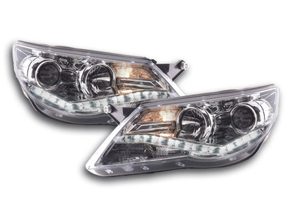 Scheinwerfer Set Daylight LED Tagfahrlicht VW Tiguan Bj. 07-11 chrom