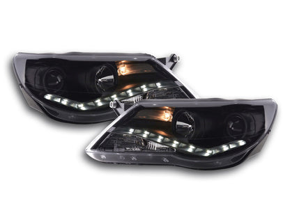 Scheinwerfer Set Daylight LED Tagfahrlicht VW Tiguan Bj. 07-11 schwarz