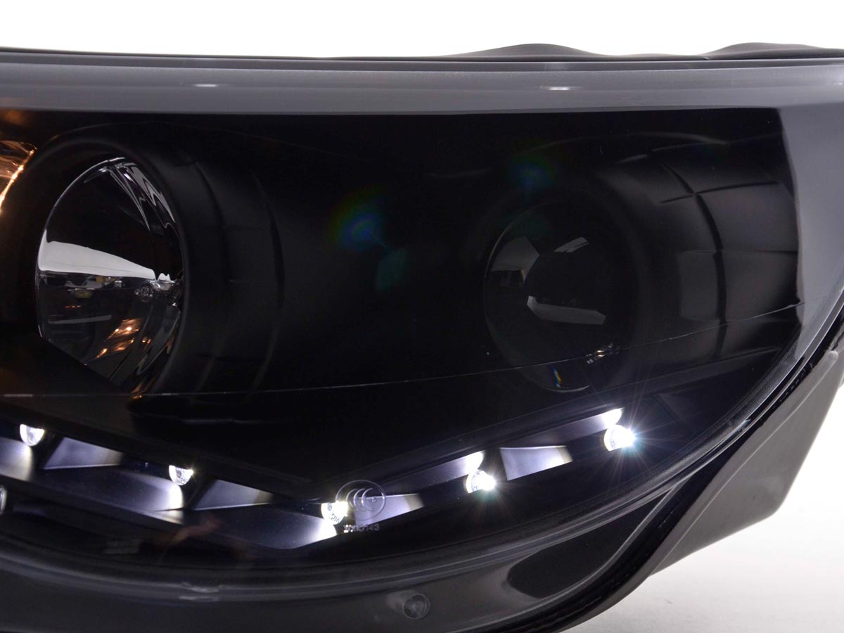 Scheinwerfer Set Daylight LED TFL-Optik VW Tiguan Bj. 07-11 schwarz