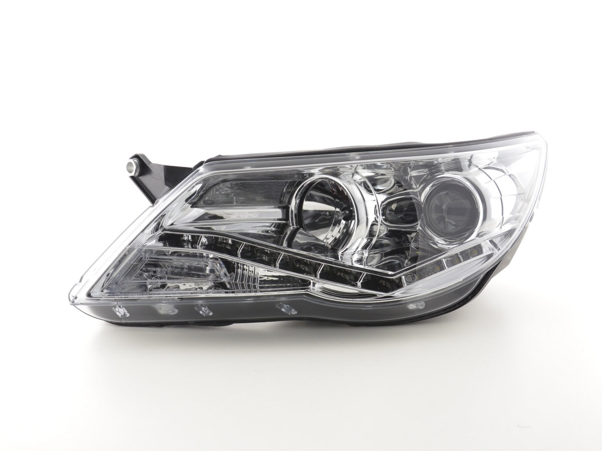 Scheinwerfer Set Daylight LED TFL-Optik VW Tiguan Bj. 07-11 chrom für Rechtslenker