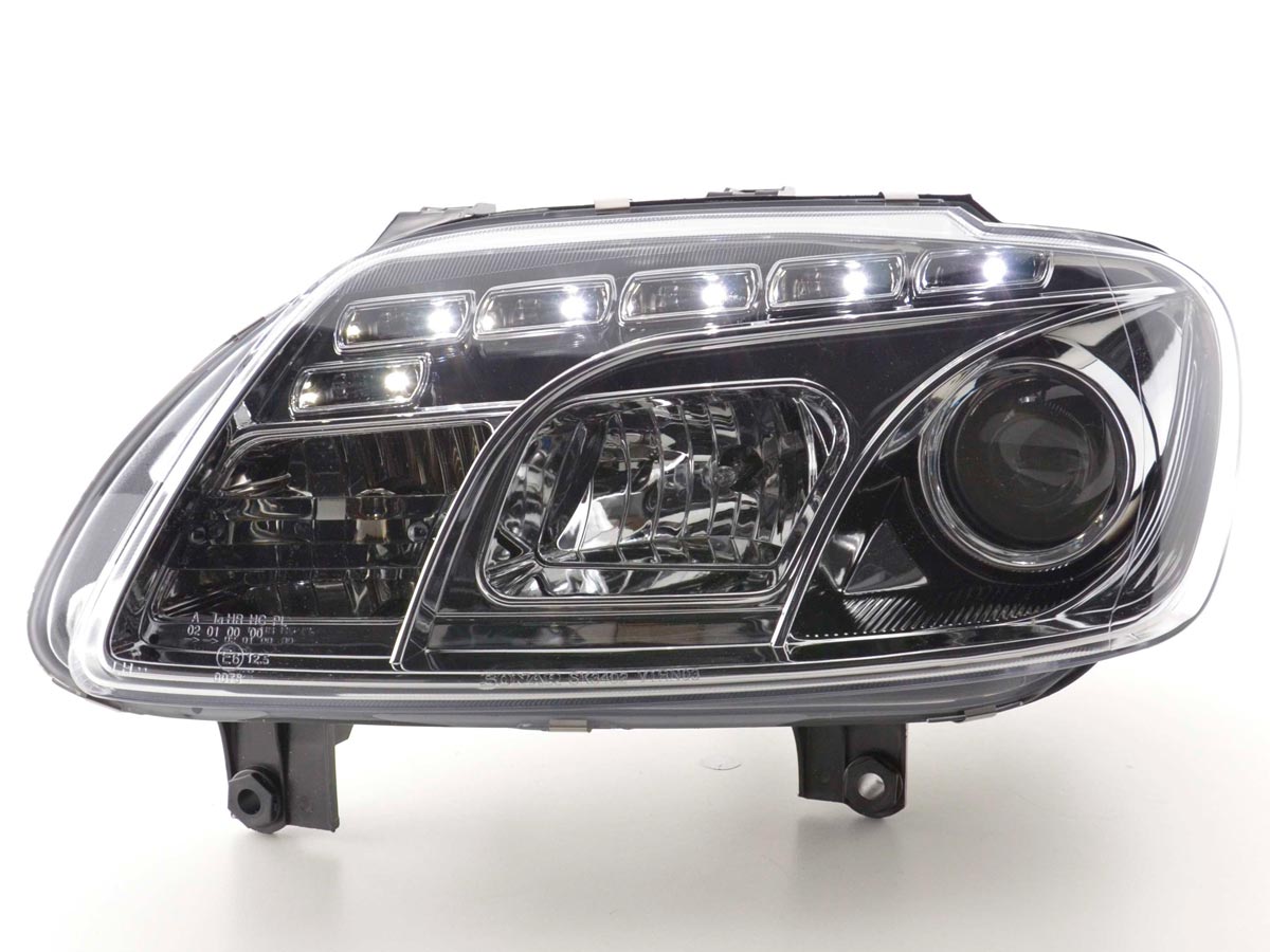 Scheinwerfer Set Daylight LED TFL-Optik VW Touran Typ 1T / VW Caddy Typ 2K Bj. 03- chrom