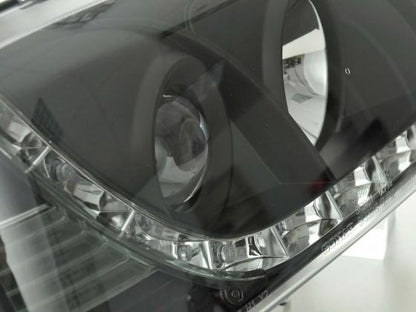 Scheinwerfer Set Daylight LED Tagfahrlicht VW Golf 3 Bj. 91-97 schwarz