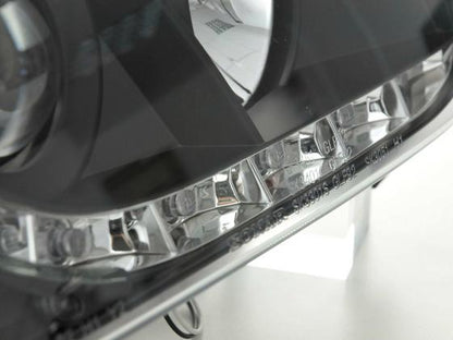 Scheinwerfer Set Daylight LED Tagfahrlicht VW Golf 3 Bj. 91-97 schwarz