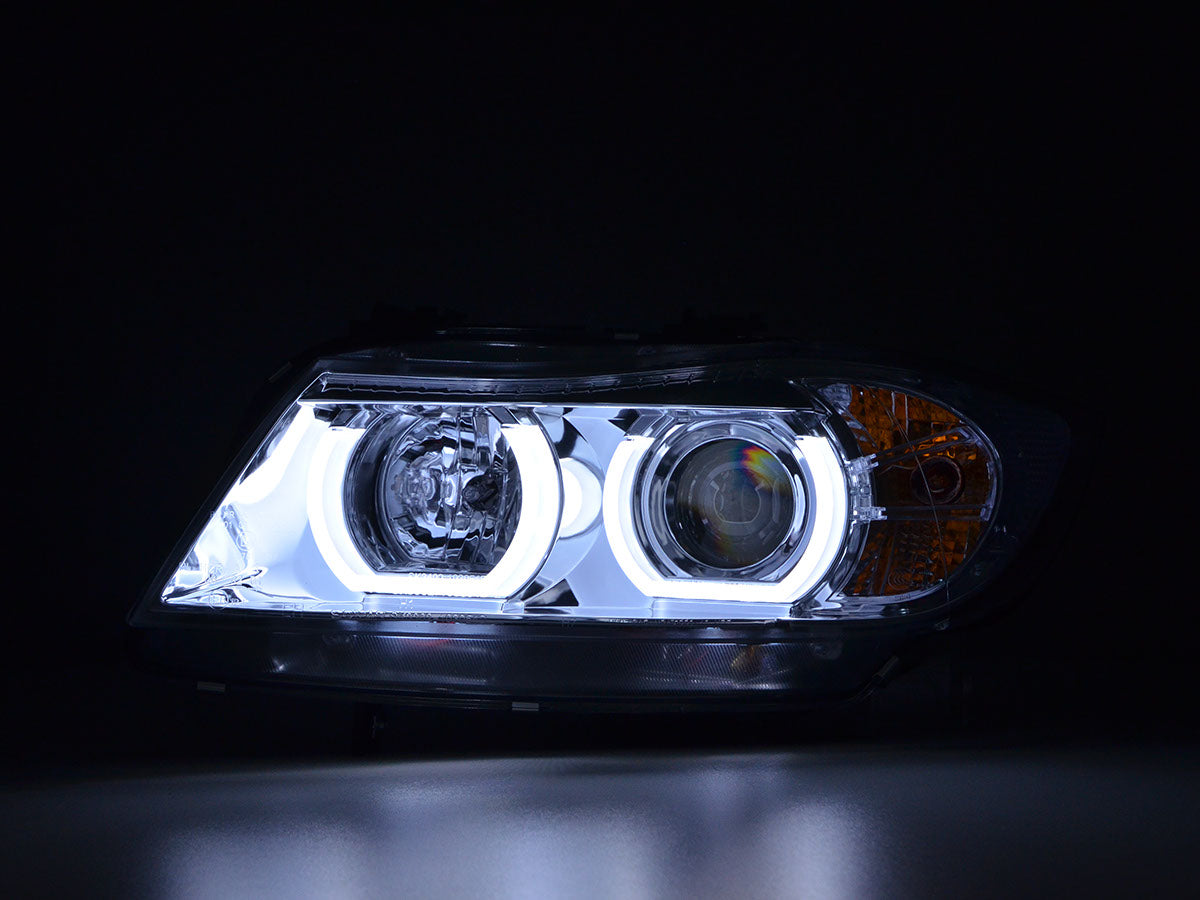 Scheinwerfer Set Xenon Daylight LED TFL-Optik BMW 3er E90/E91 Limo/Touring Bj. 05-08 chrom