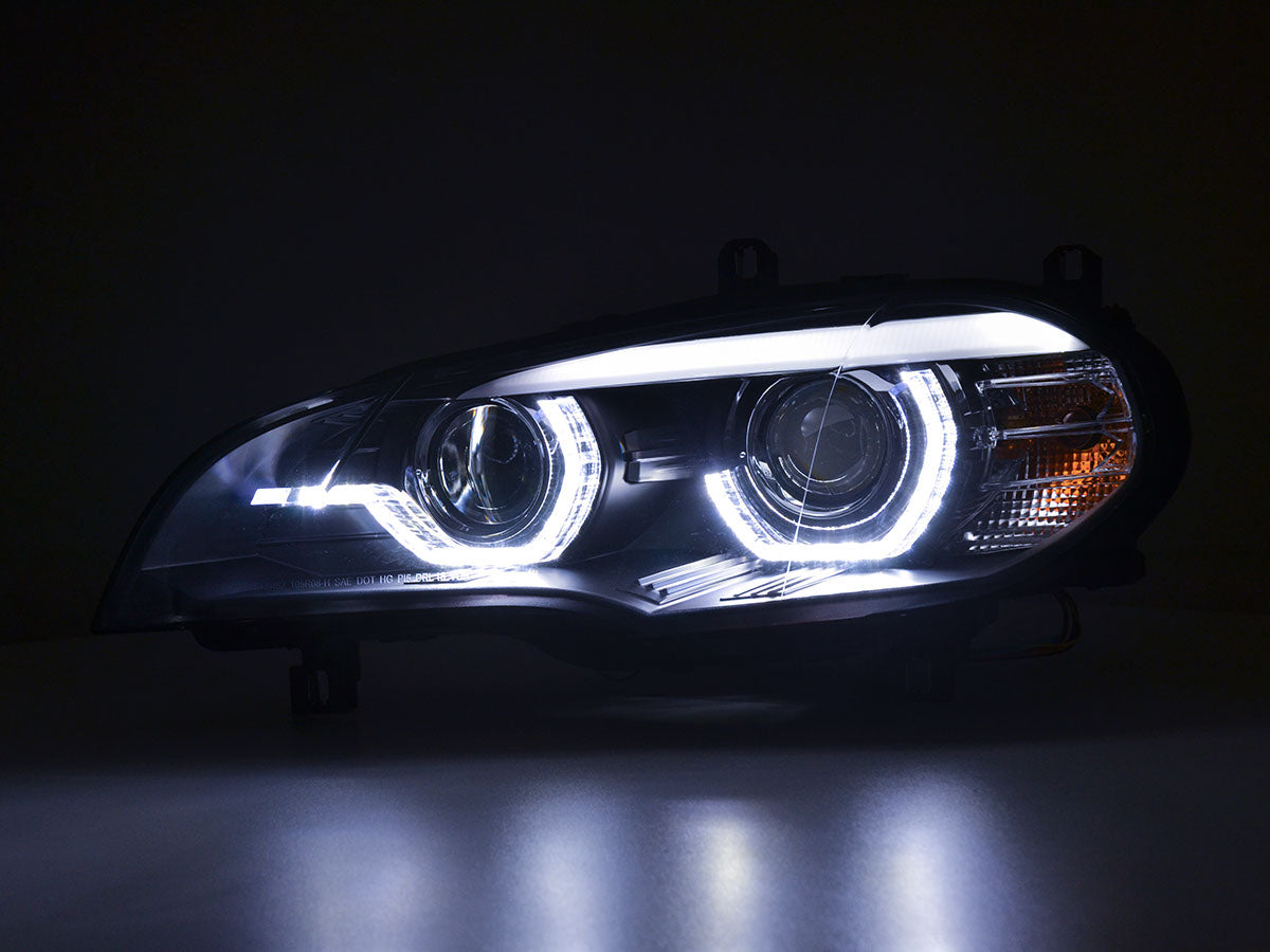 Scheinwerfer RECHTS Xenon Daylight LED Tagfahrlicht BMW X5 E70  06-10 schwarz