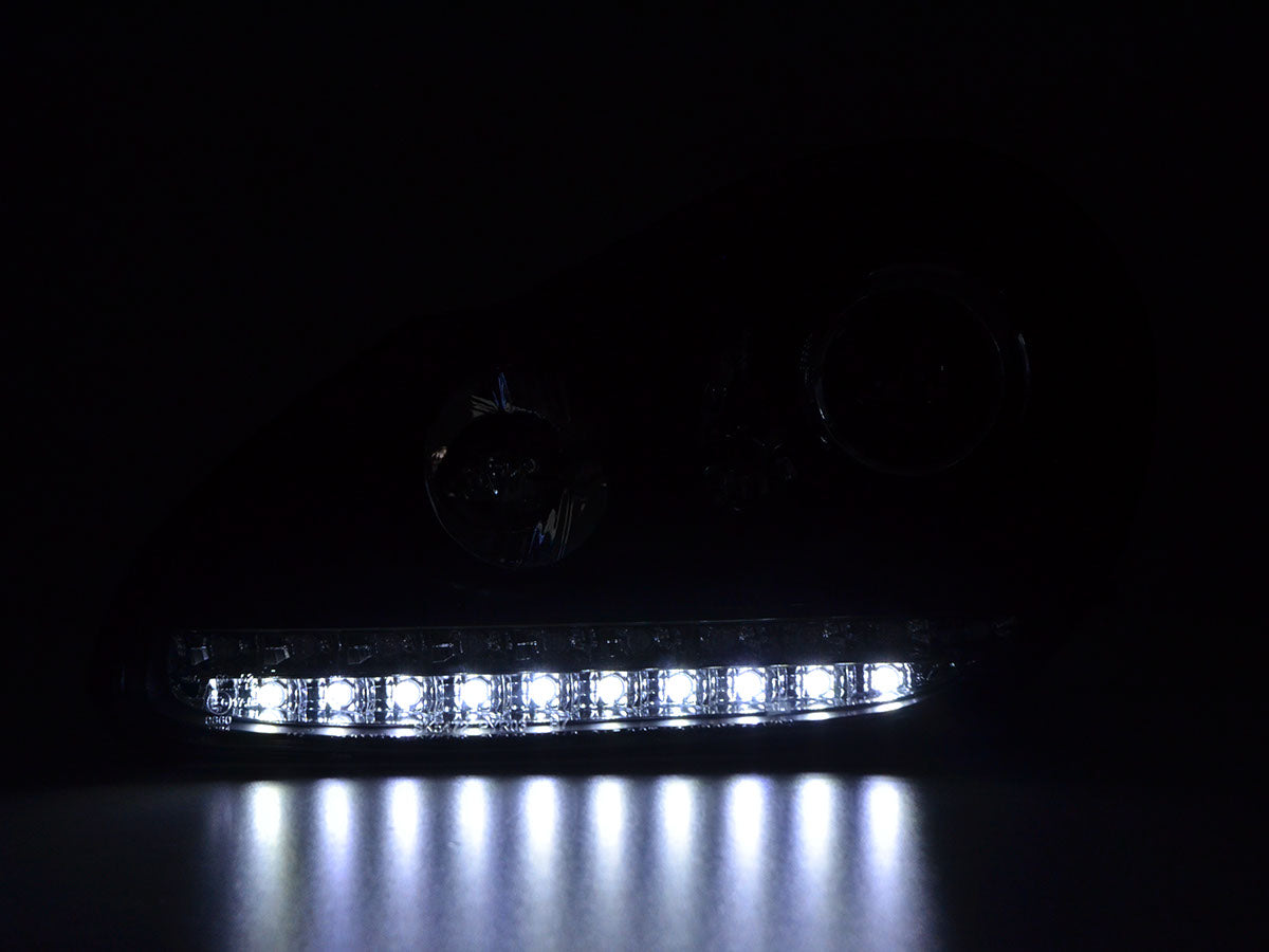 Scheinwerfer Set Xenon Daylight LED TFL-Optik Porsche Cayenne  03-07 schwarz