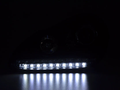 Scheinwerfer Set Xenon Daylight LED TFL-Optik Porsche Cayenne  03-07 schwarz