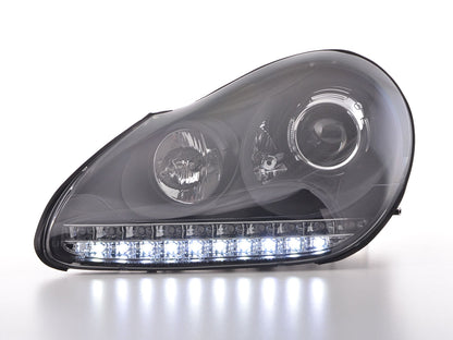 Scheinwerfer Set Xenon Daylight LED TFL-Optik Porsche Cayenne  03-07 schwarz