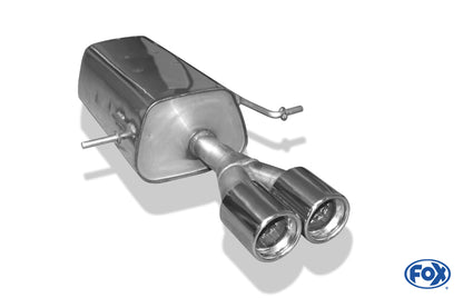 FOX Dacia Logan Limousine Benzin Endschalldämpfer einseitig - 2x80 Typ 13
