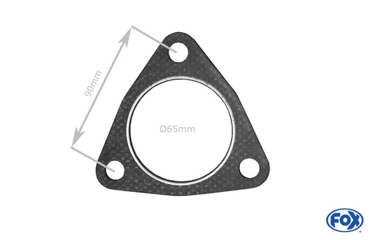 FOX Flansch-Dichtung Nr. 3 Für 3-Loch-Flansch  Innenloch 65mm  Schraublocher 13mm