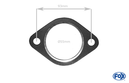 FOX Flansch-Dichtung Nr. 4 Für 2-Loch-Flansch  Innenloch 55mm  Schraublocher 12mm