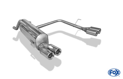 FOX Fiat Grande Punto 199 - Benzin Endschalldämpfer Ausgang rechts/links - 2x76 Typ 13 rechts/links