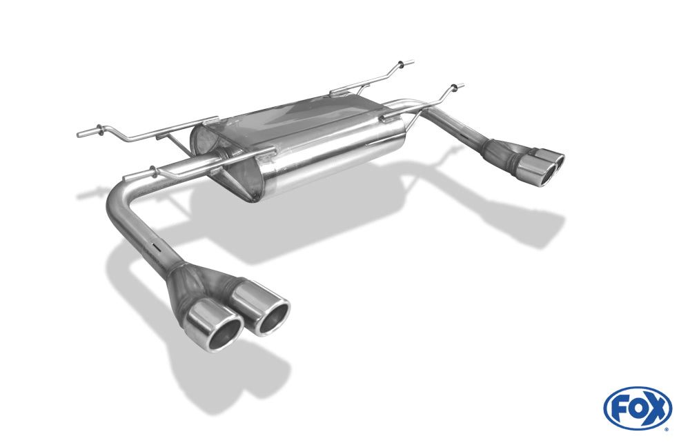 FOX Fiat 124 Spider Endschalldämpfer quer Ausgang rechts/links - 2x70 Typ 16 rechts/links