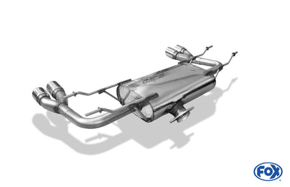 FOX Fiat 124 Spider Endschalldämpfer quer Ausgang rechts/links - 2x70 Typ 16 rechts/links