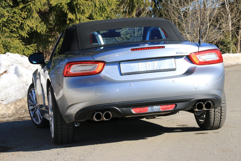 FOX Fiat 124 Spider Endschalldämpfer quer Ausgang rechts/links - 2x76 Typ 25 rechts/links