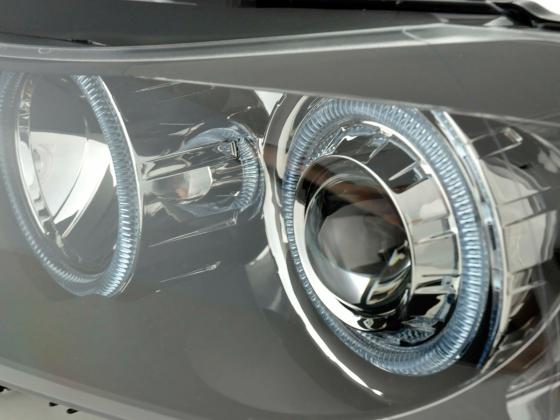 Scheinwerfer Set Angel Eyes BMW 3er Limousine/Touring Typ E90/E91 Bj. 05-08 schwarz