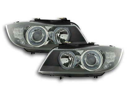 Scheinwerfer Set Angel Eyes BMW 3er Limousine/Touring Typ E90/E91 Bj. 05-08 schwarz