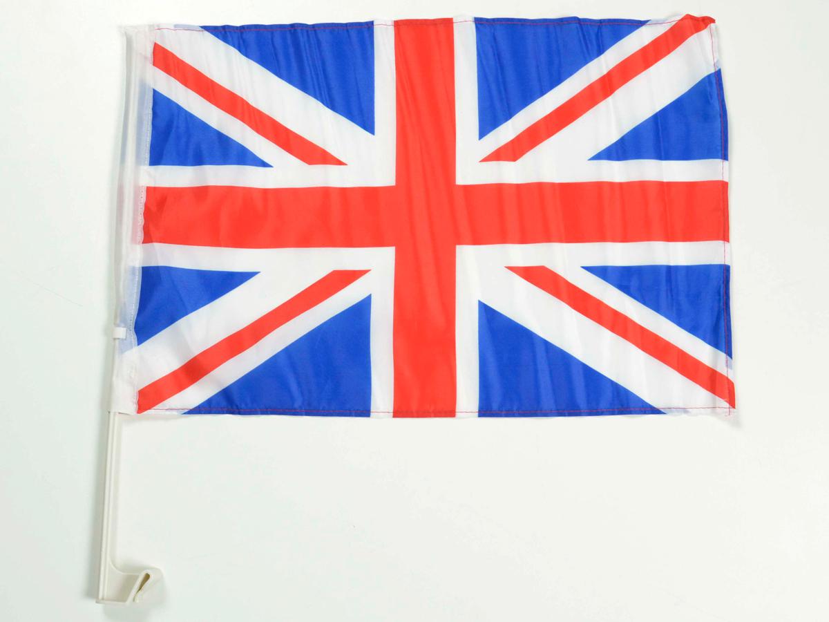 Autofahne Autoflagge Großbritannien Fahne mit Halterung für Seitenfenster 30x45cm