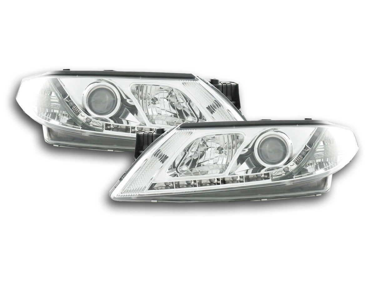 Scheinwerfer Set Daylight LED TFL-Optik Renault Laguna (Typ G) Bj. 01-05 chrom