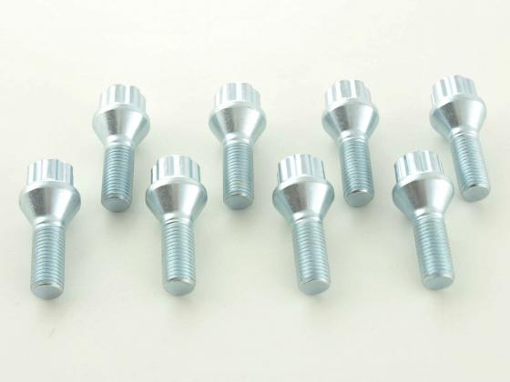 Radschrauben Set (8 Stk.) Kegelbund Schaftlänge 45mm M12x1,25 silber