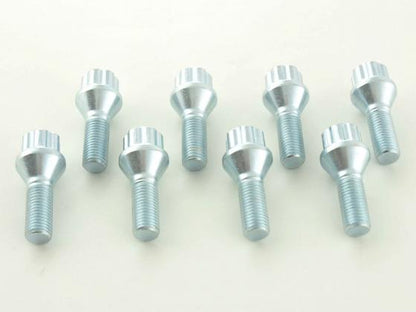 Radschrauben Set (8 Stk.) Kegelbund Schaftlänge 45mm M12x1,25 silber