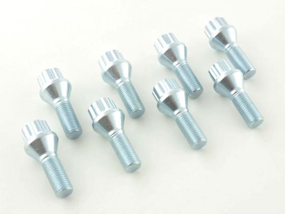Radschrauben Set (8 Stk.) Kegelbund Schaftlänge 45mm M12x1,25 silber