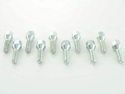 Radschrauben Set (10 Stk.) Kegelbund Schaftlänge 50mm M12x1,25 silber