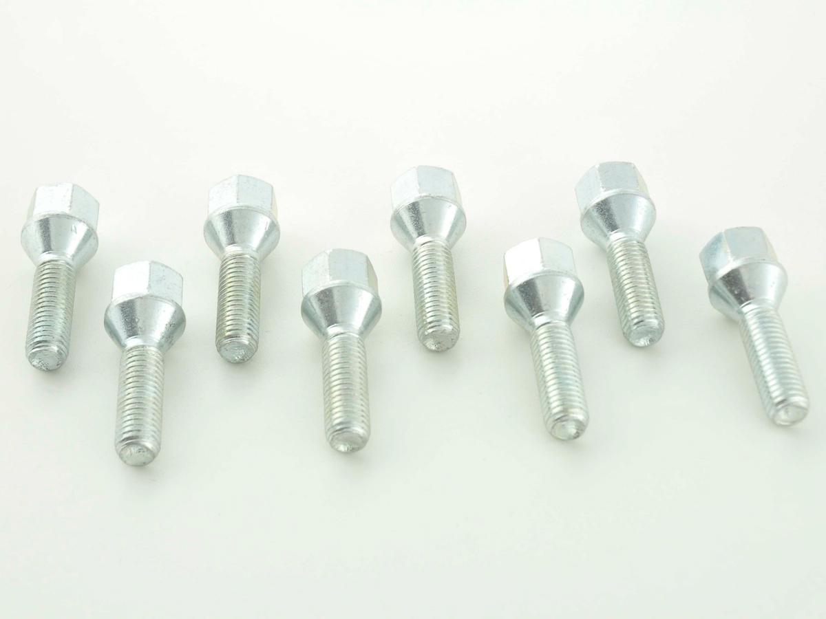 Radschrauben Set (8 Stk.) Kegelbund Schaftlänge 50mm M12x1,25 silber