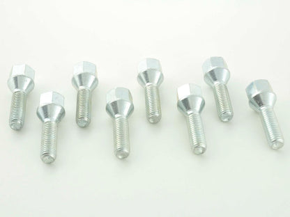 Radschrauben Set (8 Stk.) Kegelbund Schaftlänge 50mm M12x1,25 silber