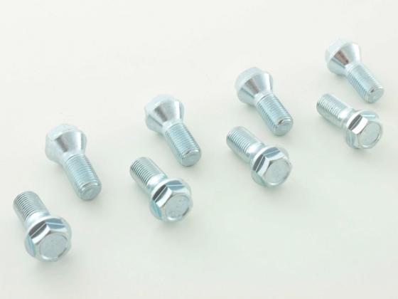 Radschrauben Set (8 Stk.) Schaftlänge 26mm Kegelbund Kurzkopf silber M12x1,5