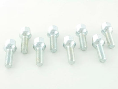 Radschrauben Set (8 Stk.) Schaftlänge 35mm Kugelbund silber M12x1,5