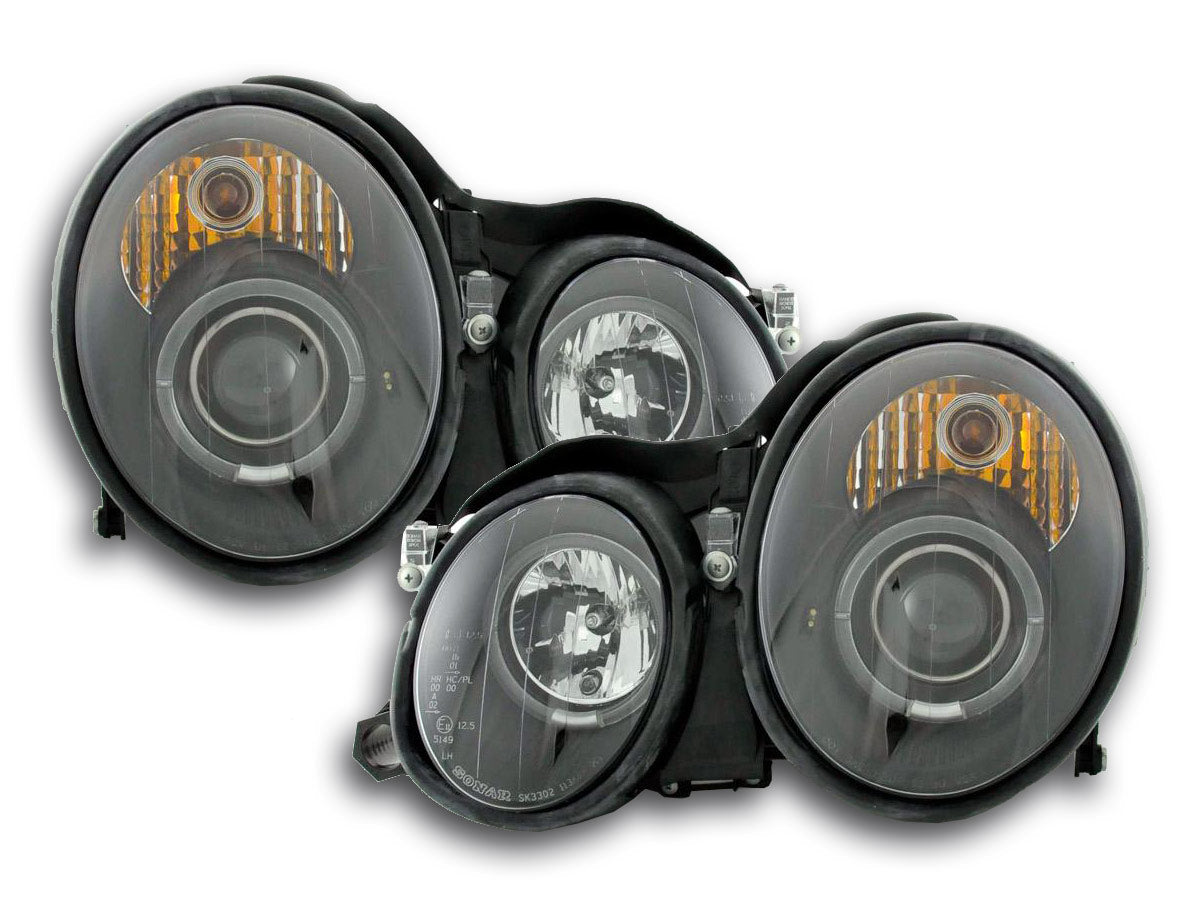 Scheinwerfer Set Angel Eyes Mercedes CLK Typ W208 Bj. 98-02 schwarz