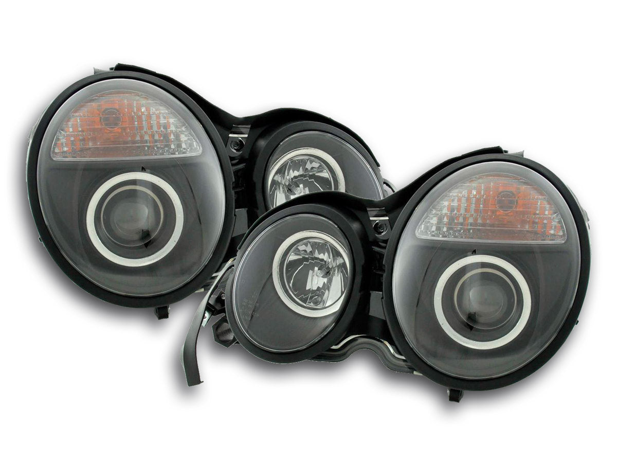 Scheinwerfer Set Mercedes E-Klasse Typ W210 Bj. 95-98 schwarz für Rechtslenker