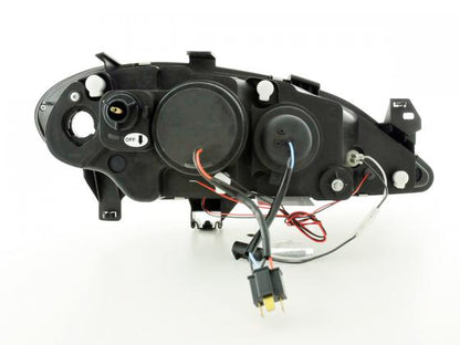 Scheinwerfer Set Renault Megane 1 3/5-trg. Bj. 99-02 schwarz für Rechtslenker