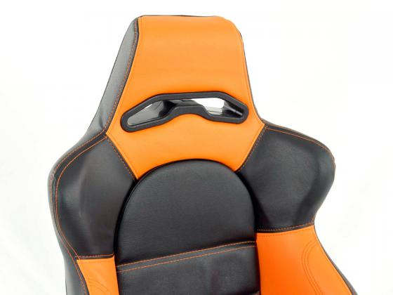FK Sportsitze Auto Halbschalensitze Set Edition 1 Kunstleder schwarz/orange