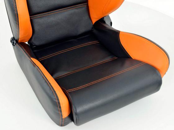 FK Sportsitze Auto Halbschalensitze Set Edition 1 Kunstleder schwarz/orange